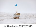 Small photo of Seal skin umiak boat on sea ice in Barrow Alaska