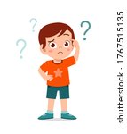 cute little kid boy think with... | Shutterstock .eps vector #1767515135