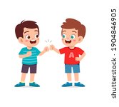 cute little kid boy do bro fist ... | Shutterstock .eps vector #1904846905
