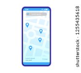 gps navigation app interface... | Shutterstock .eps vector #1255435618