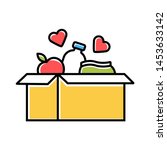 food donations color icon.... | Shutterstock .eps vector #1453633142