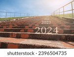 2024 2025 2026 on the upward staircase and the concept of starting in the new year.