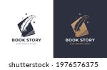 Book Story Feather Logo Design