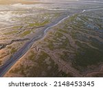 Aerial Drone. Salt Marshes At...