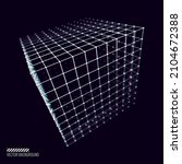 glitched cyberpunk 3d cube. 3d... | Shutterstock .eps vector #2104672388