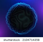 sound wave 3d sphere curve with ... | Shutterstock .eps vector #2104714358