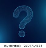 3d question mark. lowpoly... | Shutterstock .eps vector #2104714895