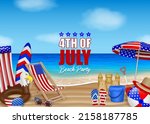 4th of july poster with summer... | Shutterstock .eps vector #2158187785