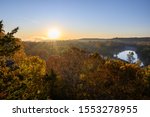 Scenic view of Sunrise on the Meremec River Near St Louis Missouri at Castlewood State Park