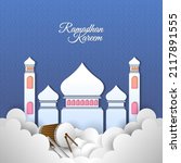 ramadan kareem design with... | Shutterstock .eps vector #2117891555