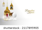 realistic golden lamp ramadan... | Shutterstock .eps vector #2117895905