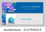 colorful set banner for ramadan ... | Shutterstock .eps vector #2117940215