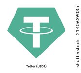tether crypto currency with... | Shutterstock .eps vector #2140639035