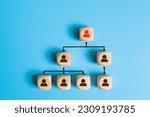 Small photo of Entrepreneur or high level business management icon show leadership role among their worker and employee shot on plain blue background with copy space. Successful leader with outstanding skill