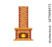 brick fireplace with fire... | Shutterstock .eps vector #1879898572
