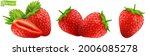 strawberry. realistic 3d... | Shutterstock .eps vector #2006085278