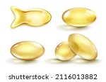 golden oil capsule set.... | Shutterstock .eps vector #2116013882