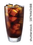 Small photo of Cold Brew Iced Coffee In A Clear Cup On A White Background