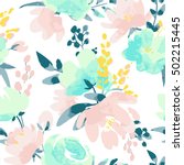 vector watercolour floral... | Shutterstock .eps vector #502215445