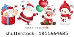 cute doodle santa claus and... | Shutterstock .eps vector #1811664685