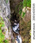 Small photo of Skocjan national park in Slovenia. There are many waterfalls, rocks, untouchable protected nature. There is the river which name is Reka. Reka in english is river. So this river name is river.