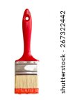 Red paintbrush isolated on...