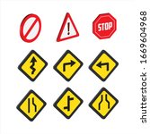 traffic sign templates... | Shutterstock .eps vector #1669604968