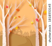 autumn season in the forest in... | Shutterstock .eps vector #1818553145
