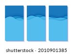 set of flyers with blue waves... | Shutterstock .eps vector #2010901385