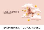 loudspeaker with lightning with ... | Shutterstock .eps vector #2072748452