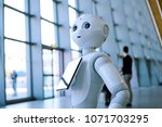 Small photo of Turin, Italy - April 2018: "Pepper" robot assistant with information screen in duty to give information