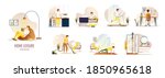 set of home leisure scenes.... | Shutterstock .eps vector #1850965618