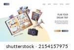 travel journal  passports and... | Shutterstock .eps vector #2154157975