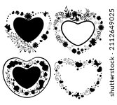 a set of hearts. ornaments of... | Shutterstock .eps vector #2112649025
