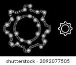bright mesh contour gear web... | Shutterstock .eps vector #2092077505