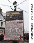 Small photo of Lerwick, Shetland Isles, Scotland, UK. 29th January 2019. Proclamation (bill) of Up Helly Aa viking fire festival which is unique to Shetland and held on the last Tuesday in January each year.