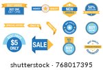 flat badges collection. e... | Shutterstock .eps vector #768017395