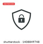 shield protection icon vector... | Shutterstock .eps vector #1408849748