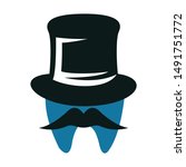logo design mister dental hat  | Shutterstock .eps vector #1491751772