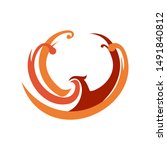 logo design icon phoenix red | Shutterstock .eps vector #1491840812
