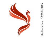 logo design icon phoenix red | Shutterstock .eps vector #1491840815