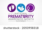 prematurity awareness month is... | Shutterstock .eps vector #2053958318