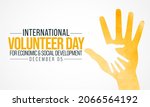 international volunteer day is... | Shutterstock .eps vector #2066564192