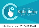 national braille literacy month ... | Shutterstock .eps vector #2077821598