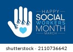 social work month is observed... | Shutterstock .eps vector #2110736642
