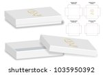 box packaging die cut template... | Shutterstock .eps vector #1035950392