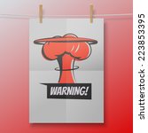 Warning Red Poster Like Nuclear ...