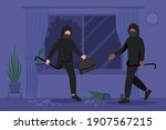 Two Male Burglars In Masks And...