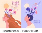 mental health  happiness ... | Shutterstock .eps vector #1909041085