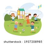 cute little children are... | Shutterstock .eps vector #1937208985
